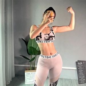 Women camouflage mesh stitching active tights <span class=keywords><strong>gym</strong></span> conjunto wear Conjunto s sports womens - Product Image 6