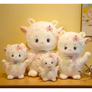 Mainan boneka hewan lucu domba kawaii mewah lembut hadiah promosi untuk anak-anak