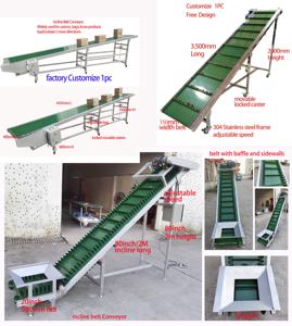 Depo Ağır Hizmet Tipi Endüstriyel Konveyör Sistemi için CE Özelleştirilmiş Paslanmaz Çelik Mobil Gıda Elektrikli Eğimli Bantlı Konveyör - Product Image 5