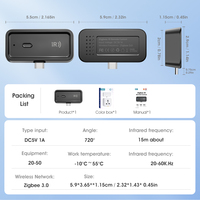 Télécommande universelle intelligente Tuya WiFi infrarouge pour TV, DVD, climatiseur, intégration Alexa Google Home, LED, plastique