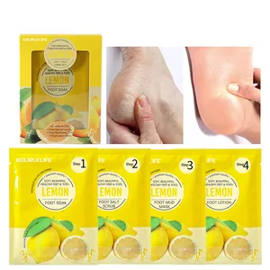 pedicure spa Private Label Natural Lemon Jelly Pedicure Volcano Gentle Exfoliating Moisturizing Foot Spa Jelly Pedicur Salt Set