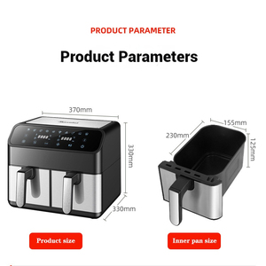 Freidora de Aire Comercial de Doble Cesta 10L, Máquina de Cocina Inteligente de Acero Inoxidable Profesional para Uso en Restaurantes - Product Image 6