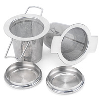 Infuseur à thé pliable en acier inoxydable à long manche, maille fine, qualité alimentaire, argenté et doré, personnalisable