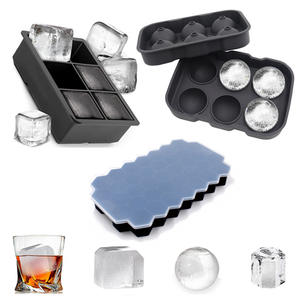 USSE Vente en gros Moule à glaçons en silicone <span class=keywords><strong>sans</strong></span> BPA de qualité alimentaire pour l'été, pour glaçons en cubes et en boules, pour whisky et cocktails - Product Image 1