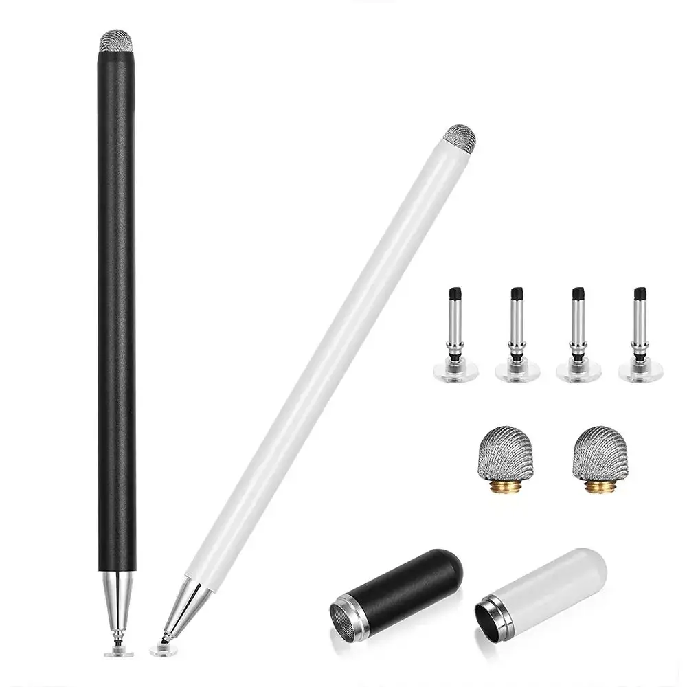 Smart universal active capacitive drawing writing Stylus Pen with disc tip magnetic cap mesh cap For iPad tablet Android