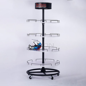 Tùy Chỉnh Tiết Kiệm Không Gian Kim Loại Xe Máy Mũ Bảo Hiểm Hiển Thị Sàn Đứng Hiển Thị Kệ Mũ Bảo Hiểm Hiển Thị Cho Mũ Bảo Hiểm Cửa Hàng - Product Image 1