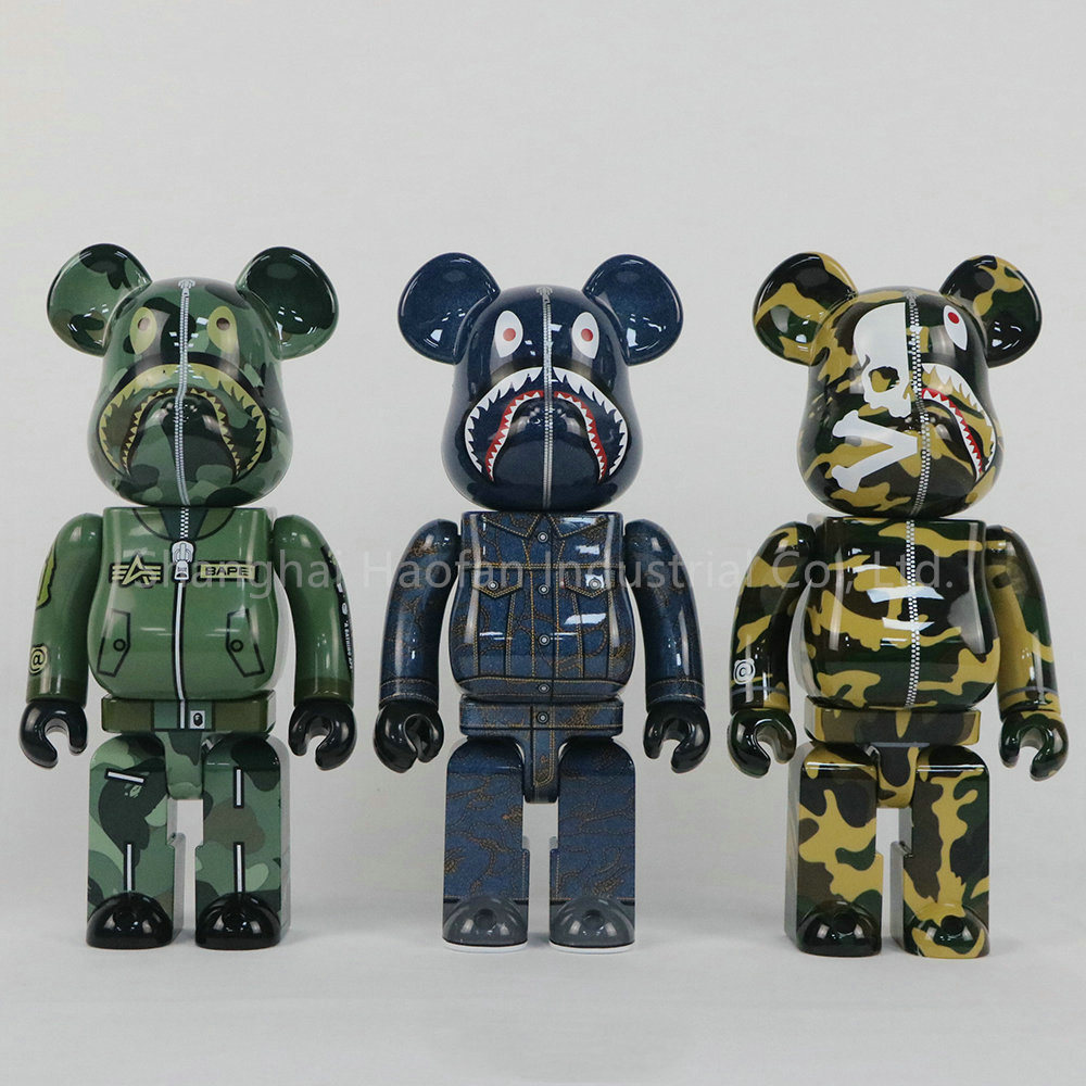 Bearbrick-Bearbrick 400% 28 см блок Медведь, украшение куклы, подвижная игрушка, ABS, фигурка