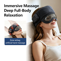 Casque de massage intelligent chauffant et automatique pour le cuir chevelu, 2-en-1, avec airbag pour la tête et les yeux, appareil de massage apaisant par pétrissage