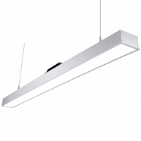 Système d'éclairage LED linéaire modulaire en aluminium pour plafond suspendu commercial de bureau, installation facile par clipser, intensité variable, garantie 5 ans