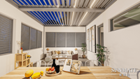 Pergola bioclimatique électrique rétractable en aluminium moderne personnalisée avec ombrage solaire Fonctionnement motorisé Toit de patio extérieur