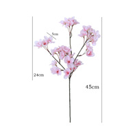 Fleur artificielle en soie, petite branche de pêcher à 3 branches, pour décoration du Nouvel An, de la remise des diplômes, de la Saint-Valentin et de la fête des Mères