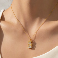 Chaîne pendentif Mylove personnalisée vintage en laiton plaqué or 18 carats avec cœur sablier et cristaux CZ soleil lune pour femme, idéal pour cadeaux de bijoux