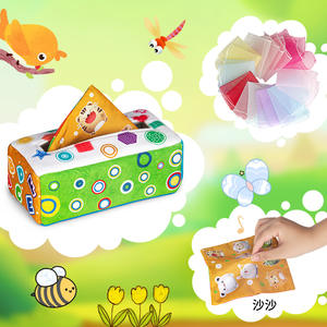 Jouet éducatif Montessori sensoriel et occupé pour tout-petits pour boîte à mouchoirs magique avec jeux de labyrinthe de perles pour l'apprentissage des activités de bébé - Product Image 3