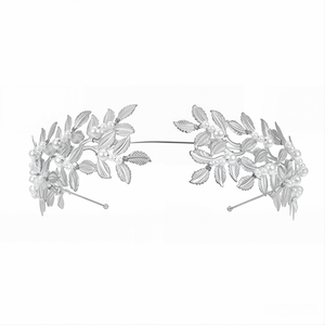 Elegante Fascia per Capelli Unisex in Stile Europeo-Americano con Foglie Floreali in Lega e Perle, Placcata in Oro/<span class=keywords><strong>Argento</strong></span> per Spose e Matrimoni - Product Image 6