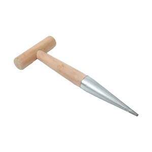 Garden Hole Puncher Wooden Handle Stainless Steel Manual Soil Drilling Tool For Planting Transplanting Fertilizing - Product Image 4
