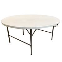 Table et chaises pliantes rondes en plastique portables de 4 pieds, 5 pieds, 6 pieds pour événements