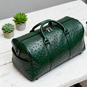 Produttore Custom Top in pelle di vacchetta di grano borsone da palestra Weekender notte modello di struzzo borsone da viaggio in pelle da uomo - Product Image 1