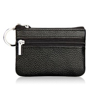 Porte-monnaie en cuir véritable pour femme, Mini pochette, porte-monnaie, porte-clés