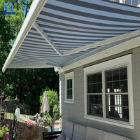 Auvent de balcon rétractable robuste pare-soleil pliant motorisé automatique Patio cadre en aluminium