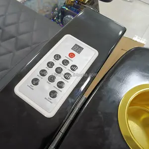 ラグジュアリー ビューティー ヘアサロン用家具 PUレザー マニキュアチェア 電動マッサージ パイプレス ペディキュアチェア ブラック マッサージテーブル モダン - Product Image 5