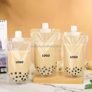 Custom logo spout top bag biodegradable liquid bag/250ml Spout Pouch/clear stand-up Water Pouch