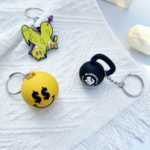พวงกุญแจคาราไบเนอร์ PVC พร้อมจี้พลาสติกนิ่มลายการ์ตูนพิมพ์ UV แบบสามมิติ ตกแต่งด้วย Hu Ling - Product Image 6