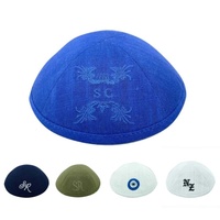 Kippa en lin personnalisée DLS en gros, broderie monogramme, initiales, bonnet juif OEM ODM pour Bar Mitzvah, mariages, cadeaux religieux