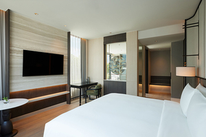 ชุดเฟอร์นิเจอร์โรงแรมราคาประหยัดพร้อมโครงไม้และเตียงคู่สำหรับใช้ในอพาร์ทเมนต์และการต้อนรับ - Product Image 2