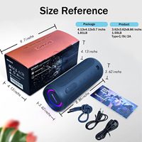 Speaker Nirkabel Tahan Air IP67 dengan Subwoofer Terintegrasi, Suara Stereo Bass Ekstra, Lampu Warna-warni untuk Pesta dan Berkemah