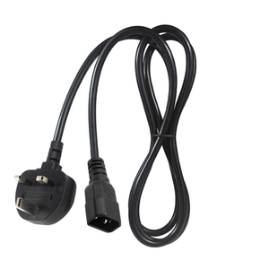 6FT 1.8M 0.75MM BS Approval 16A 3 Pin Heavy Duty <strong>Cable</strong> Pvc <strong>Rubber</strong> Jacket Power Extension C14 Uk Ac Power Cord - Product Image 2