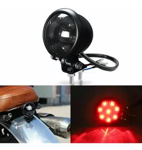 Newwind Lampu Ekor Sepeda Motor LED Lampu Ekor Rem untuk Sepeda Jalanan Chopper Bobber Cafe Racer Cruiser CB1300 883 Besi