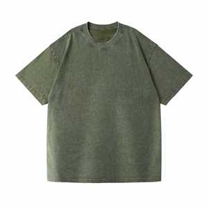 Camiseta de Algodón Lavado 230G, Estilo Americano, Holgada, de Manga Corta, con Logotipo Personalizado Estampado, para Hombre, Ropa Casual - Product Image 4
