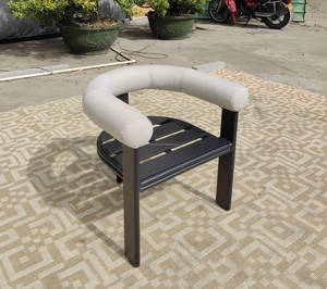 Chaise de salle à manger d'extérieur en <span class=keywords><strong>aluminium</strong></span>, style européen simple, pour hôtel, maison, restaurant, villa, patio - Product Image 4