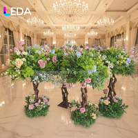 LEDA Nouveau design de centre de table en fleurs artificielles avec tronc d'arbre pour la décoration de table de mariage