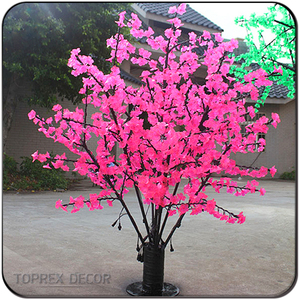 Arbre à fleurs artificielles en PVC imperméable multicolore avec éclairage de Noël <span class=keywords><strong>LED</strong></span> Décoration de paysage extérieur pour les fêtes de rue - Product Image 4