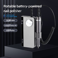 Machine à polir les ongles portable 35000 tr/min Rechargeable sans fil Lime à ongles électrique Polisseuse Kit de perceuse à ongles électrique pour salon à domicile