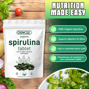 <span class=keywords><strong>Tablet</strong></span> Spirulina dan <span class=keywords><strong>Chlorella</strong></span> Organik 500mg Kustom Pabrik, Suplemen Klorofil Kaya, <span class=keywords><strong>Tablet</strong></span> Spirulina Berkualitas Tinggi - Product Image 3