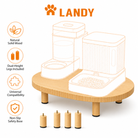 Support de gamelle surélevé en bois raffiné pour chats et petits chiens, avec pieds réglables en hauteur pour une alimentation saine