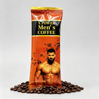 Café noir instantané à l'extrait de maca biologique pour hommes, complément alimentaire sain à base d'herbes avec Epimedium, Ginseng, Maca-Man X Power Coffee