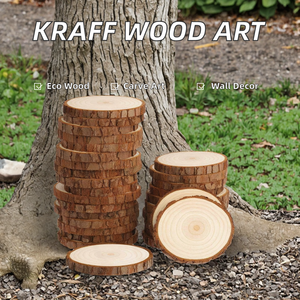 DIY 공예품을위한 미완성 천연 나무 조각 새겨진 벽걸이 크리스마스 장식품 소박한 웨딩 장식 - Product Image 2