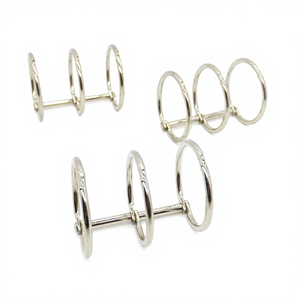 YIWANG Metal <strong>Silver</strong> 2.5x30x40MM 3 Ring Loose Leaf Binder <strong>Clips</strong> Ring - Product Image 2
