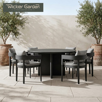 Juego de Comedor de Lujo Moderno para Exteriores con Sillas de Aluminio, Muebles Redondos para Patio, Fábrica OEM ODM