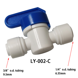 Vanne à bille à arrêt en ligne 1/4 pouce tuyau de tuyau OD utiliser des raccords rapides en plastique pour le système de purification d'eau RODI - Product Image 2