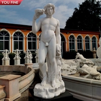 Statue d'Apollon et de Daphné grandeur nature en marbre blanc naturel sculptée à la main, vente directe, sculpture de jardin européenne