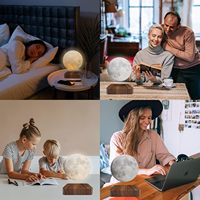 Lámpara de Mesa Inteligente con Diseño de Luna Magnética Levitante, Impresión 3D, Regalo de Cumpleaños, Decoración de Dormitorio, Lámpara de Luna Flotante 360°, Luz Nocturna