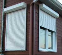 Monobloque persiana enrollable vidrio puertas ventanas aluminio ventanas personalizado control remoto automático