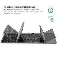 Baru Mini Nirkabel Tiga Lipat Keyboard Gigi Biru Lipat Nirkabel Gigi Biru dengan Touchpad BO33 Dapat Diisi Ulang Keyboard Lipat