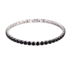 Bracciale Tennis di Lusso alla Moda, Placcato Oro 18k, con Zaffiri e Smeraldi, Antiossidante, per Uomo e Donna - Product Image 2