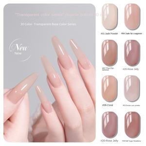 Nouvelle couleur 2025, base de gel transparente nude effet bonbon, 15 ml, vernis à ongles, lampe LED, flacon dédié aux salons de manucure - Product Image 2