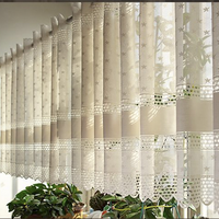 Cortinas de Encaje con Bordado de Estrellas y Filtro de Luz Estilo Rústico para Sala de Estar y Dormitorio